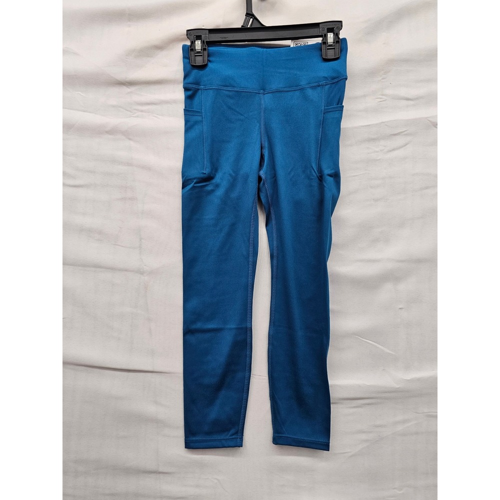Member's Mark Girls Active Leggings Turquoise Polyester Blend Athletic Size S‎